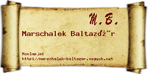 Marschalek Baltazár névjegykártya